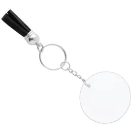 Acrylic Keychain with Tassles Black Display
